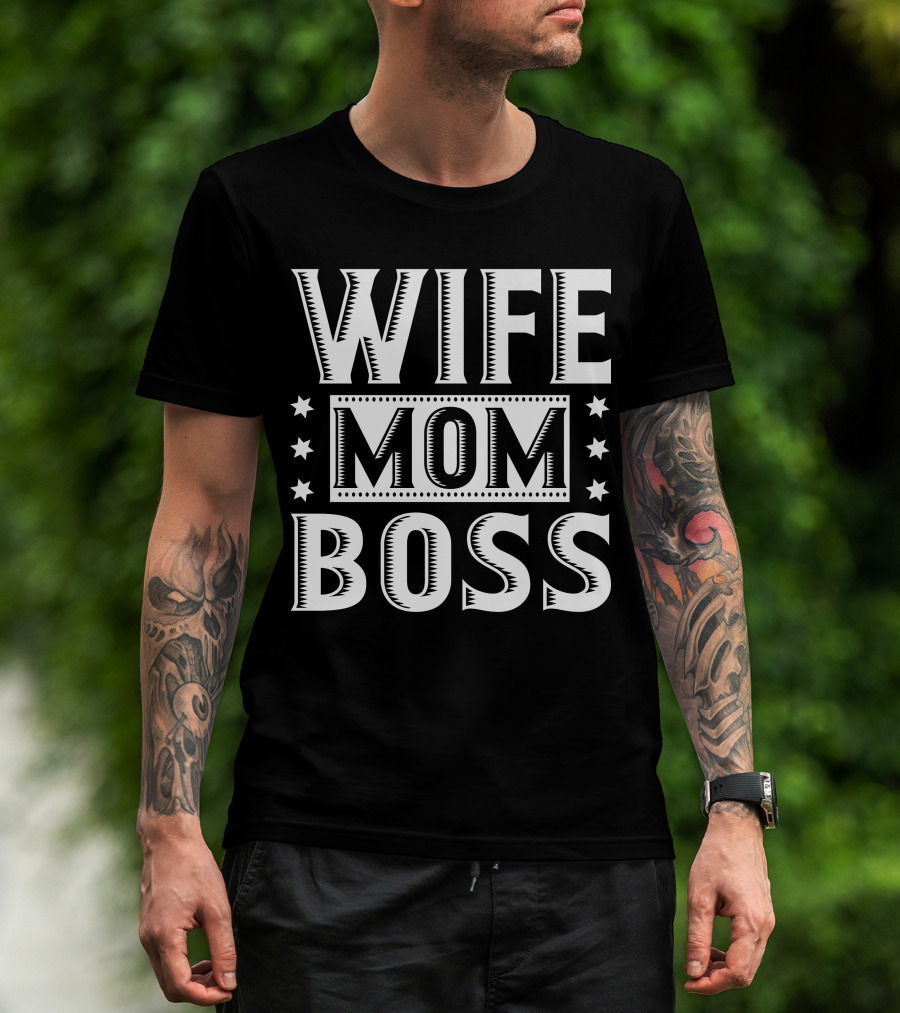 Wife Mom Boss Stars T-Shirt