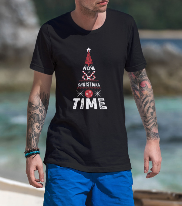 Now Christmas Time Tree With Candy Canes And Star T-Shirt