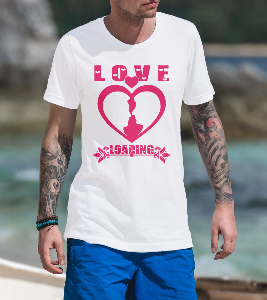 LOVE Heart Silhouette Couple LOADING T-Shirt