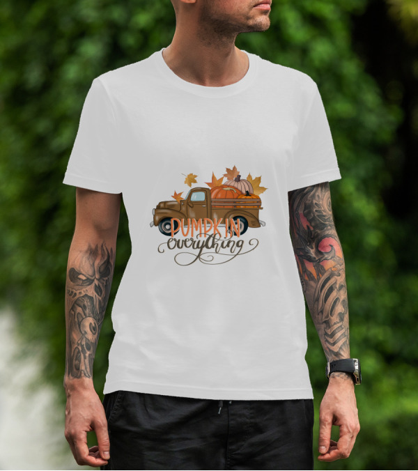 Pumpkin Everything Fall Truck With Leaves T-Shirt
