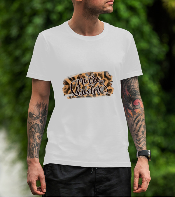 Merry Christmas Leopard Pattern Wild T-Shirt