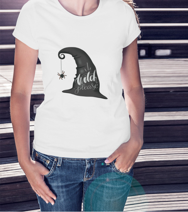 Witch Please Hat With Hanging Spider T-Shirt