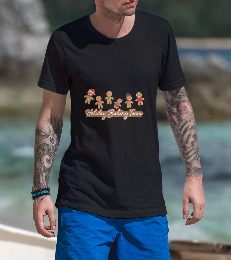 Holiday Baking Team Gingerbread Family Christmas Cookies T-Shirt