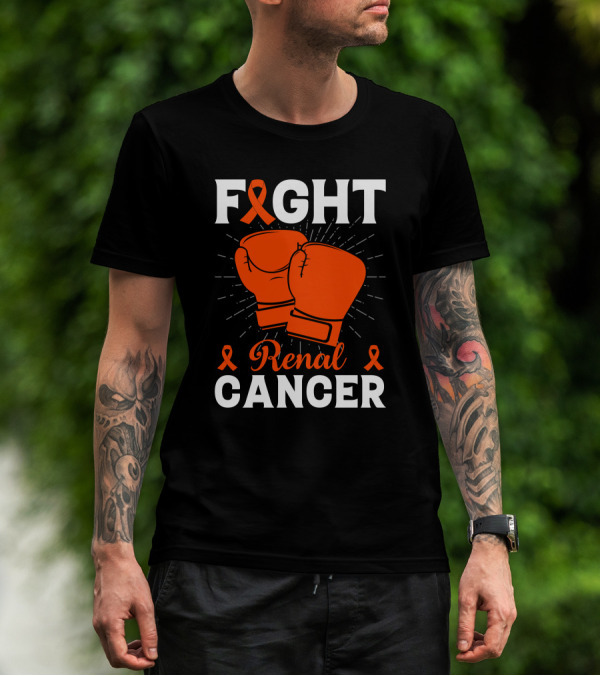 FIGHT RENAL CANCER ORANGE RIBBON BOXING GLOVES T-Shirt