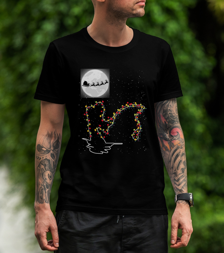 Sweet Christmas Night With Santa And Loch Ness Lights T-Shirt