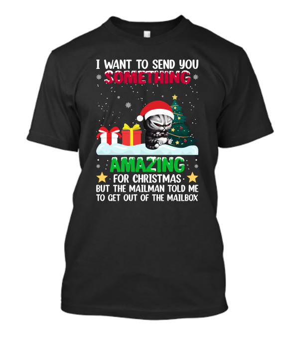 I Want To Send You Something Amazing For Christmas But The Mailman Told Me To Get Out Of The Mailbox Cat T-Shirt
