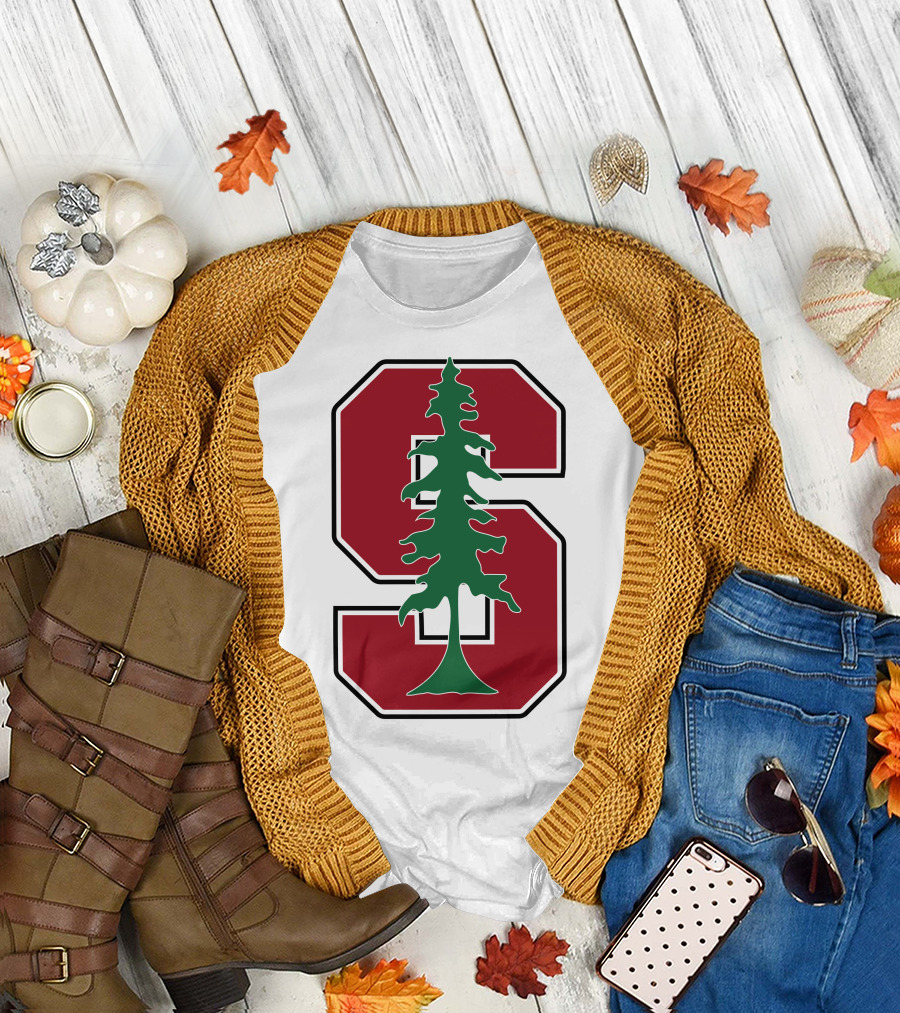 Stanford University Cardinal Logo with Tree T-Shirt