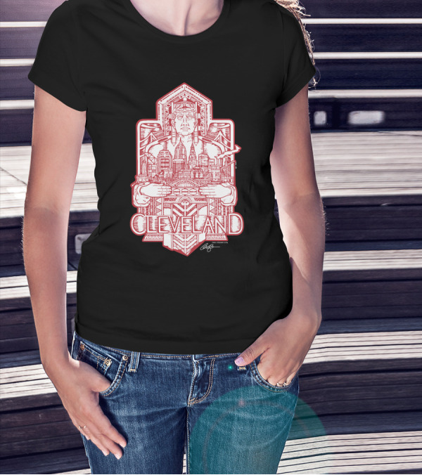Cleveland Cityscape Guardian Red Line T-Shirt