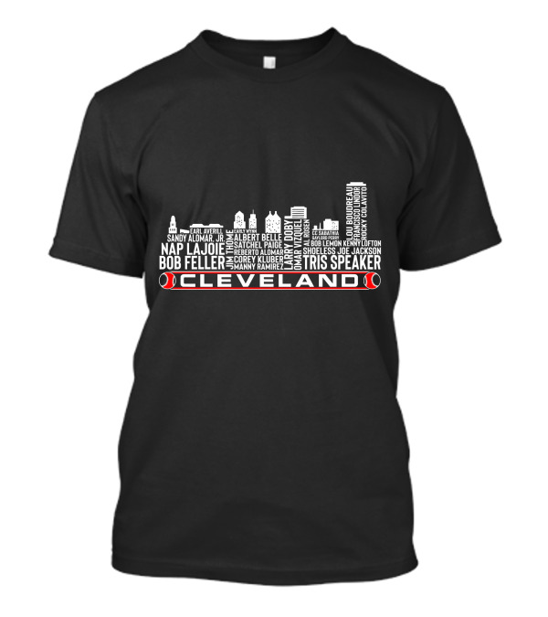 Cleveland Baseball Bob Feller Bob Lemon Tris Speaker Satchel Paige Legends Nap Lajoie Omar Vizquel T-Shirt