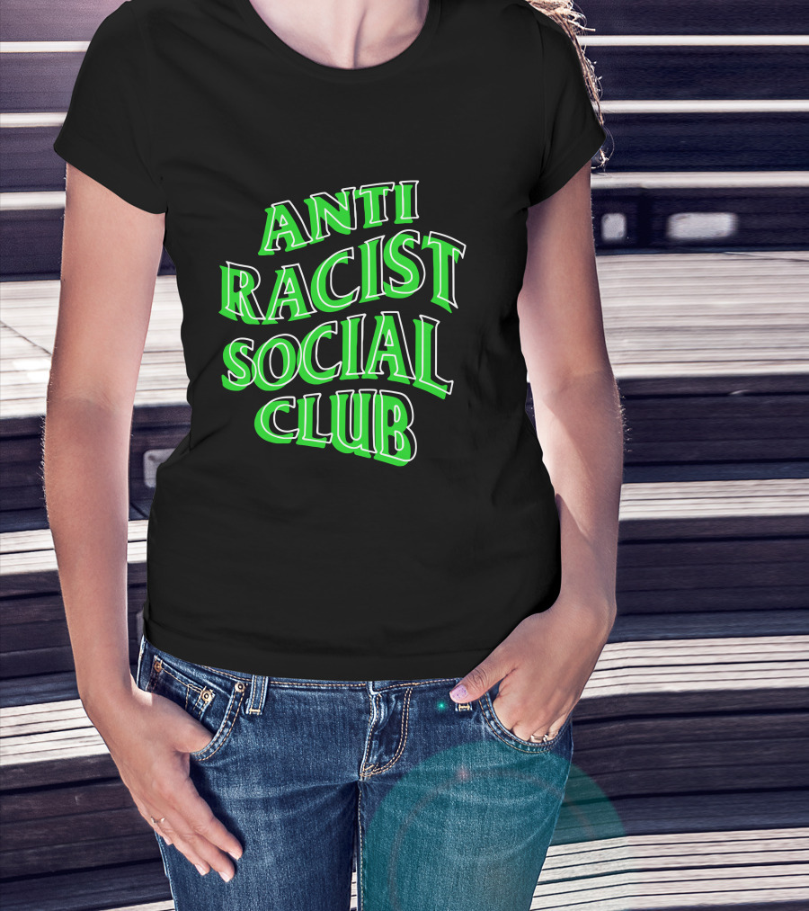 Anti Racist Social Club Green Text T-Shirt