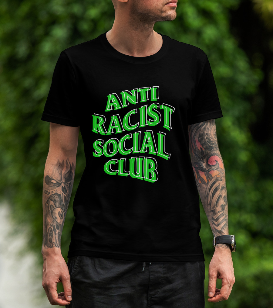 Anti Racist Social Club Green Text T-Shirt