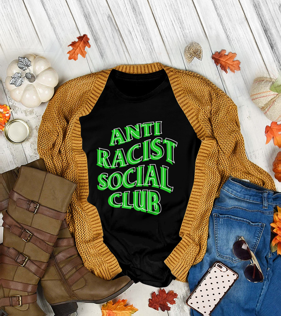 Anti Racist Social Club Green Text T-Shirt