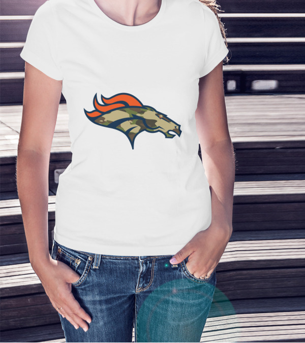 Denver Broncos Camo Horsehead Emblem T-Shirt