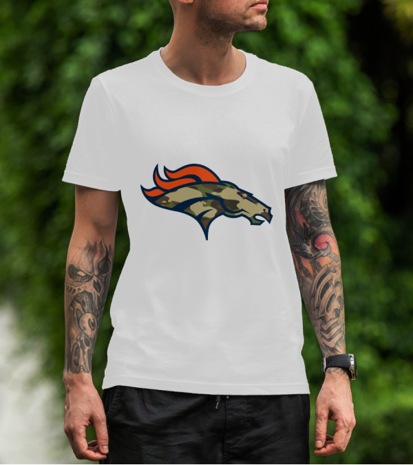 Denver Broncos Camo Horsehead Emblem T-Shirt