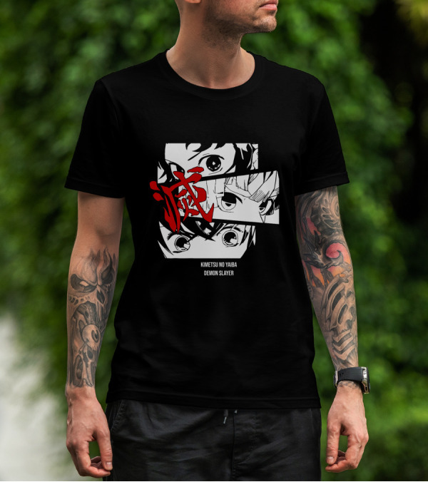 Kimetsu No Yaiba Demon Slayer Manga Panel Art Eyes T-Shirt