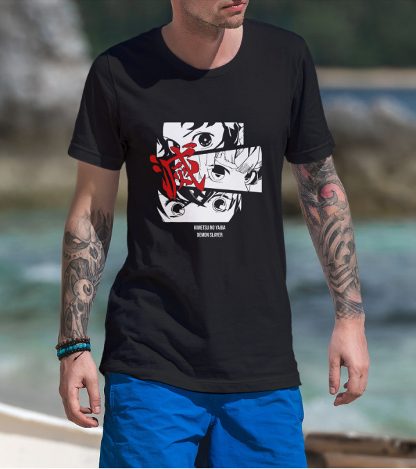 Kimetsu No Yaiba Demon Slayer Manga Panel Art Eyes T-Shirt