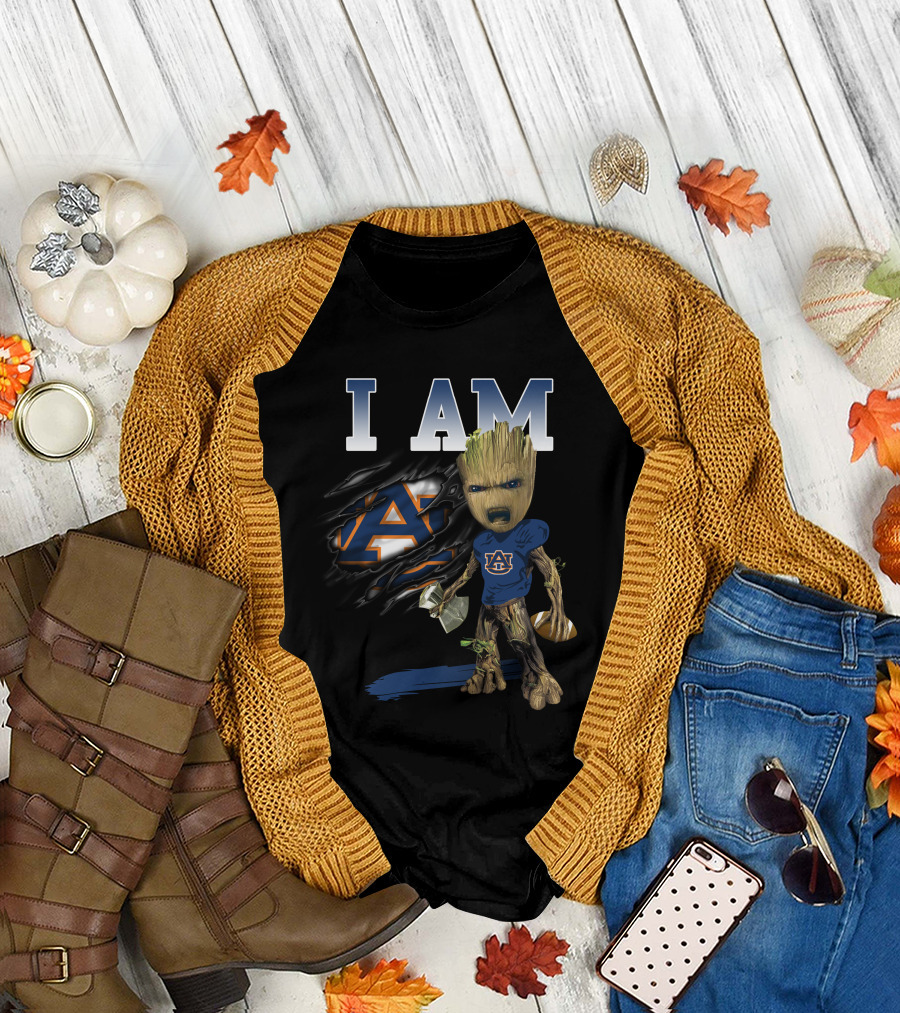 I Am Au Auburn Groot Football Avengers T-Shirt