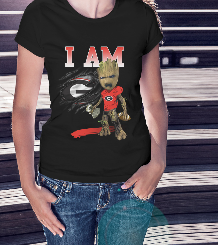 I Am Gr Gb New Georgia Bulldogs Football Groot T-Shirt