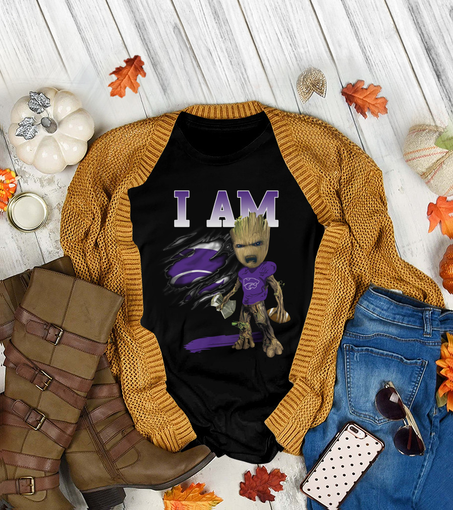 I Am Groot Kansas State Wildcat Football Fan T-Shirt