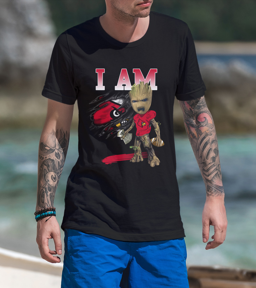 I Am Groot Louisville Cardinals Football Fan T-Shirt