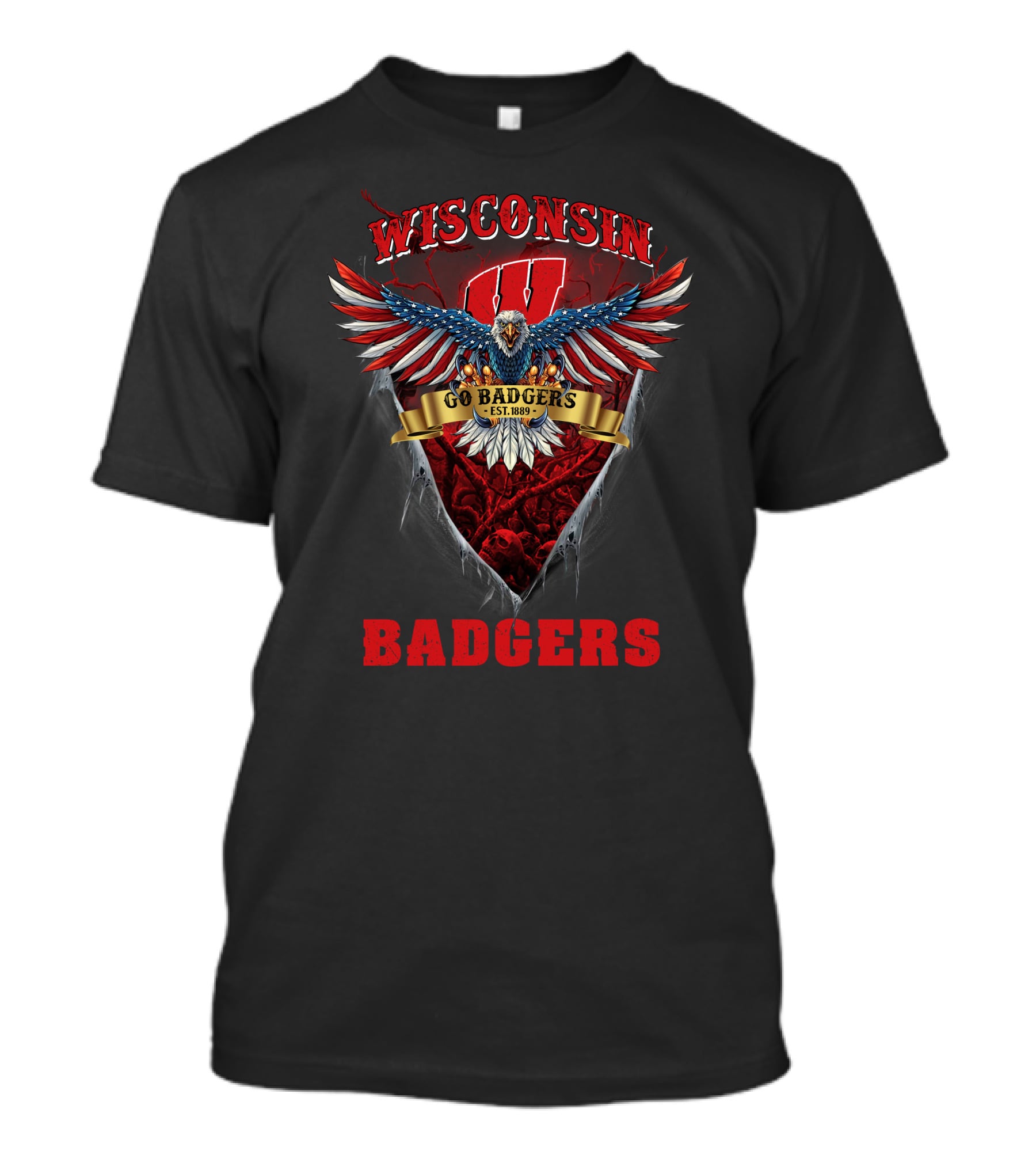 Wisconsin Badgers Go Badgers Est. 1889 Eagle T-Shirt
