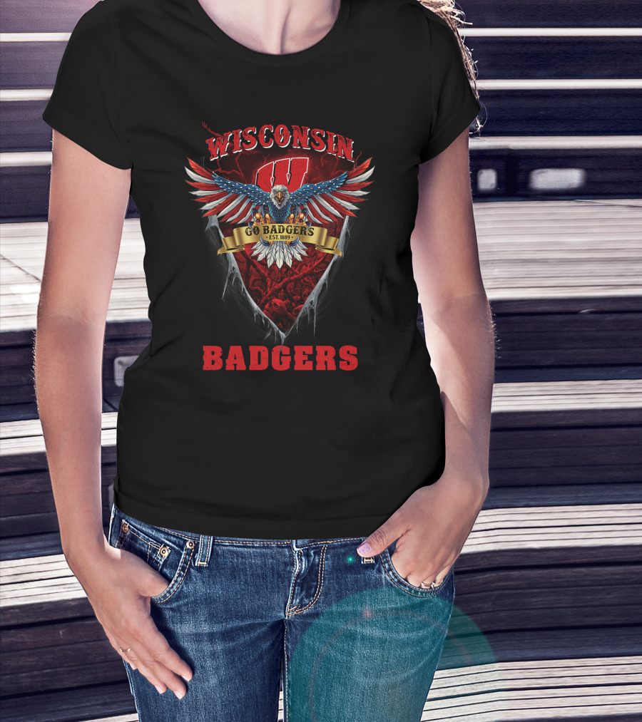 Wisconsin Badgers Go Badgers Est. 1889 Eagle T-Shirt
