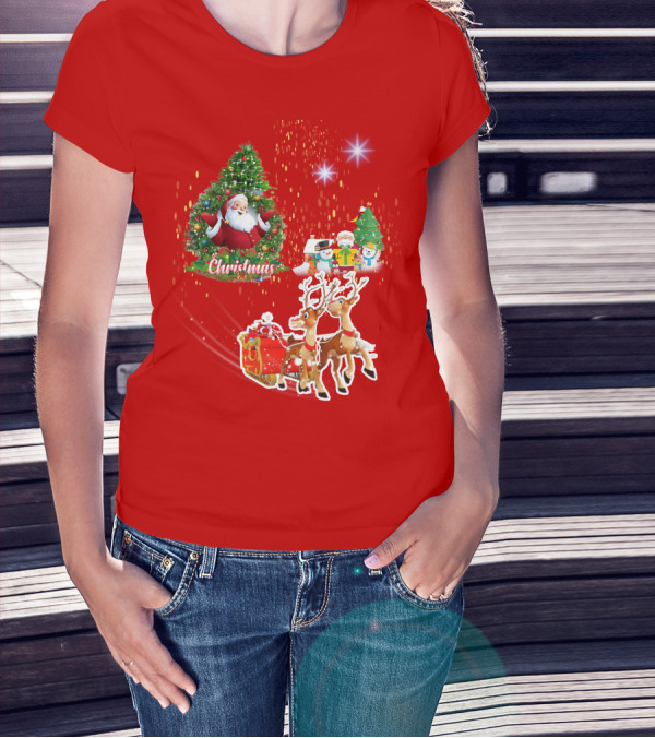 Christmas Santa Claus Reindeer Giang Sinh T-Shirt