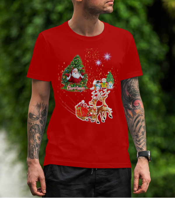 Christmas Santa Claus Reindeer Giang Sinh T-Shirt