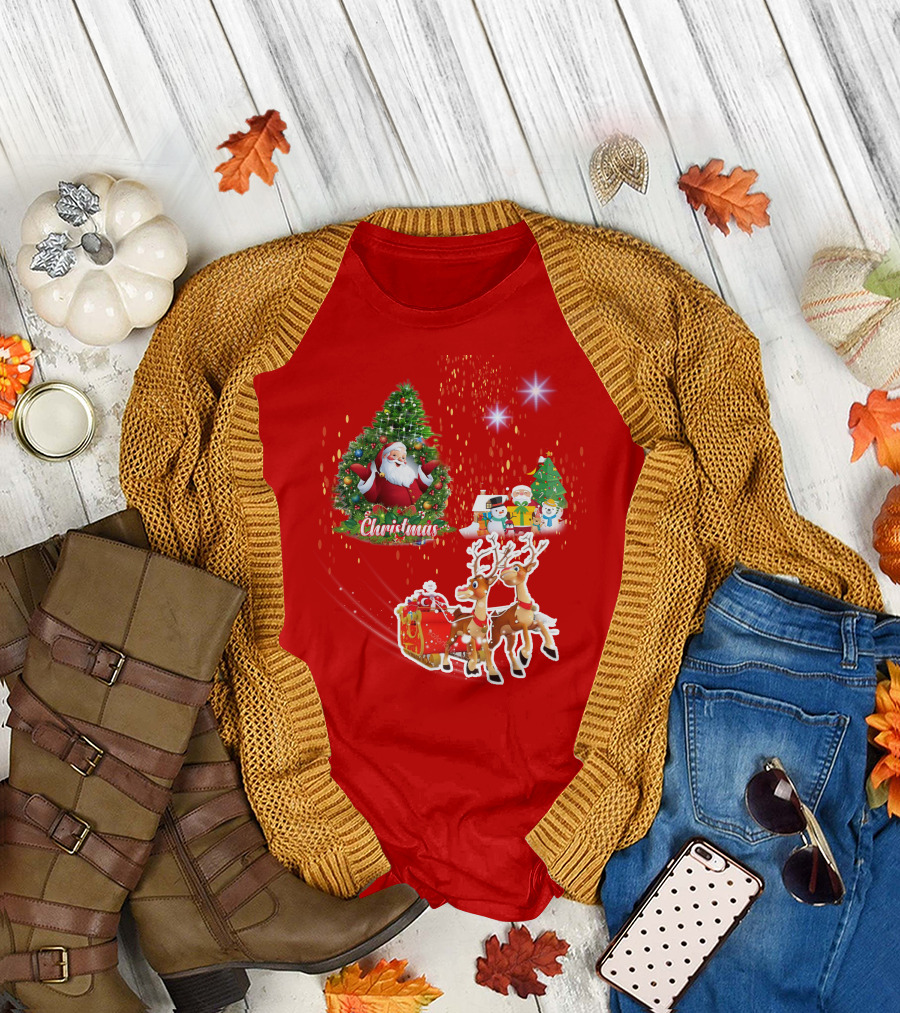 Christmas Santa Claus Reindeer Giang Sinh T-Shirt