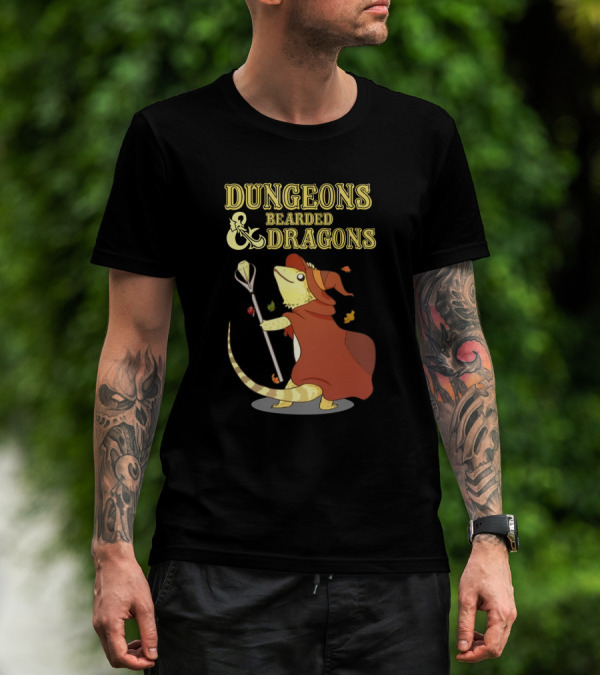 Dungeons Bearded Dragons Wizard With Staff Costume T-Shirt