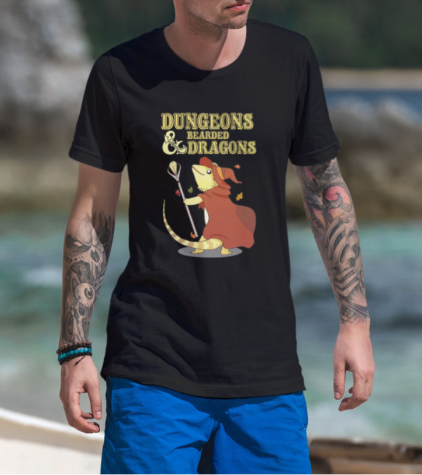 Dungeons Bearded Dragons Wizard With Staff Costume T-Shirt