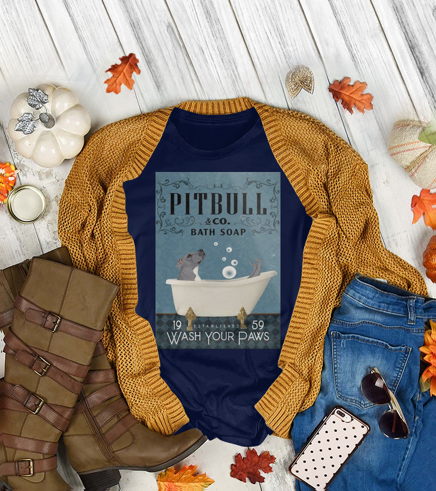 Pitbull and Co. Bath Soap Established 1959 Wash Your Paws T-Shirt