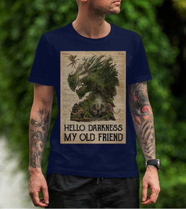 Dragon Hello Darkness My Old Friend Dictionary Page T-Shirt