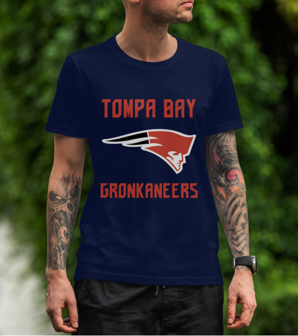Tompa Bay Gronkaneers New England Patriots Logo Combination T-Shirt