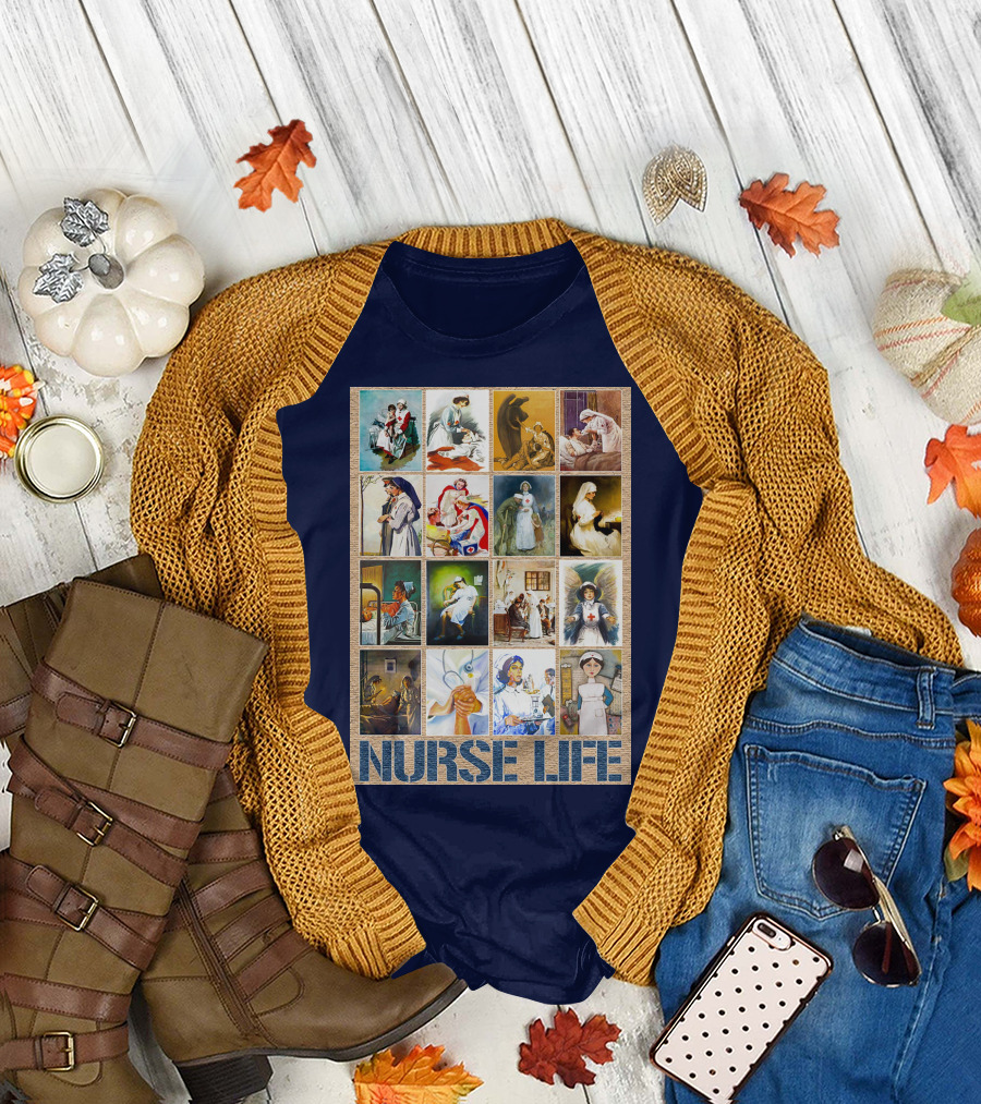 Nurse Life Vintage Nursing Images Collage T-Shirt