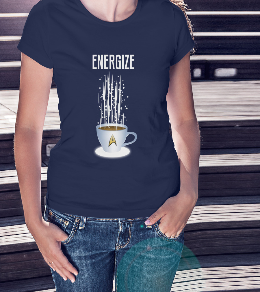Energize Star Trek Coffee Oversized Plus Size T-Shirt