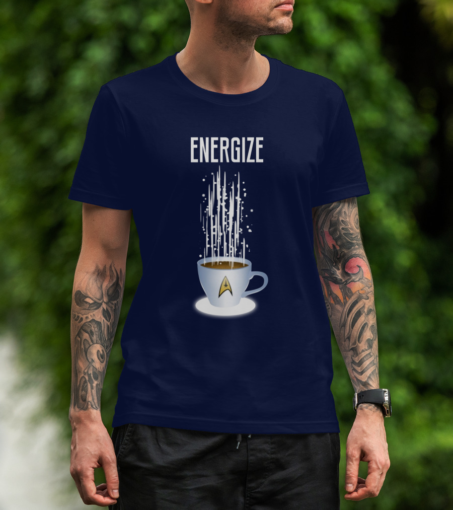 Energize Star Trek Coffee Oversized Plus Size T-Shirt