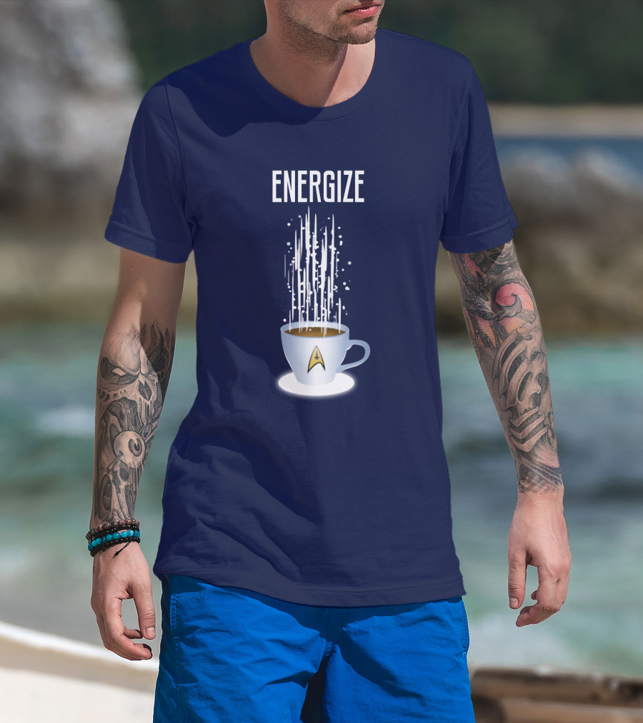 Energize Star Trek Coffee Oversized Plus Size T-Shirt