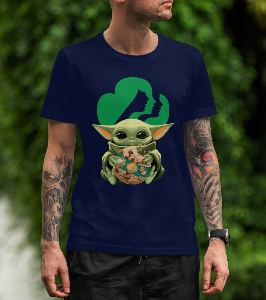 Star Wars Baby Yoda Hug Girl Scout Cookie T-Shirt
