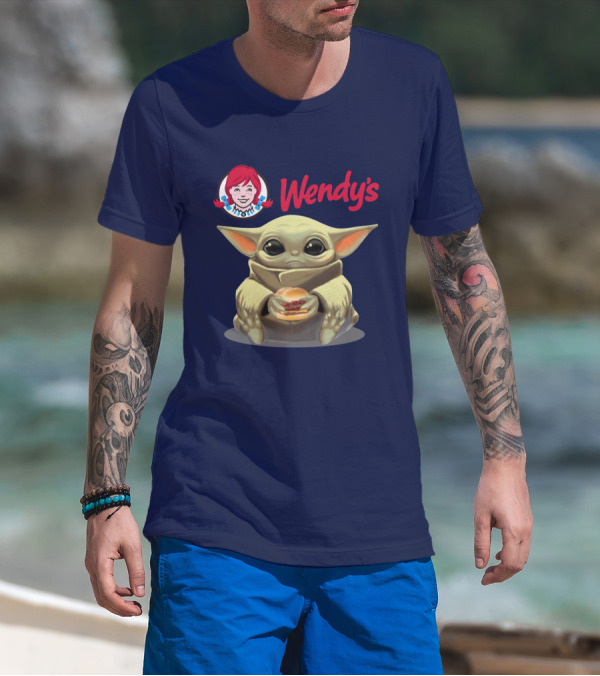 Baby Yoda Hugging Wendy's Hamburger Star Wars T-Shirt