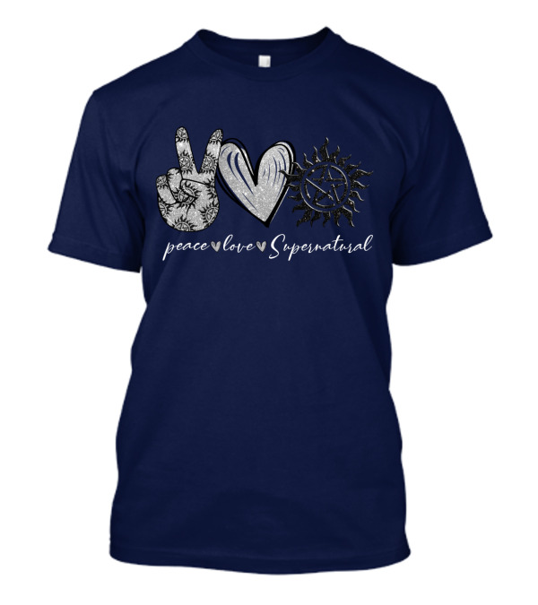 Peace Love Supernatural Oversized Plus Size Iconic Symbolic T-Shirt