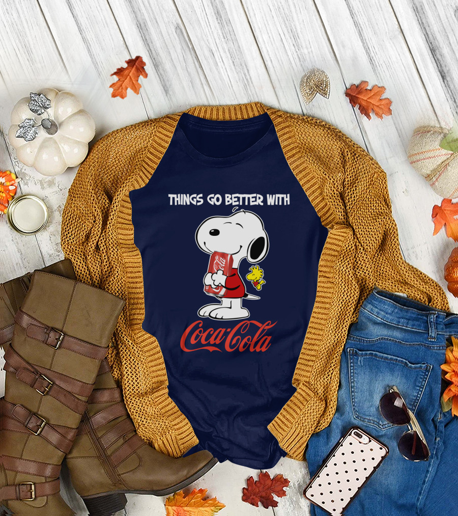 Snoopy Woodstock Things Go Better with Coca Cola T-Shirt