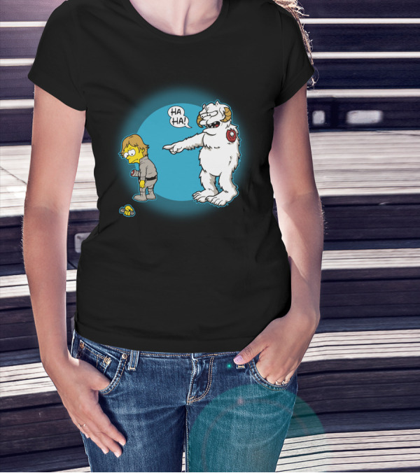 Ha-Hoth Star Wars Bart Simpson Wampa Nelson Muntz T-Shirt