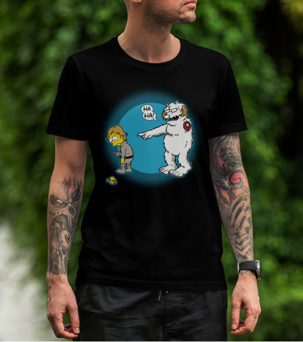 Ha-Hoth Star Wars Bart Simpson Wampa Nelson Muntz T-Shirt
