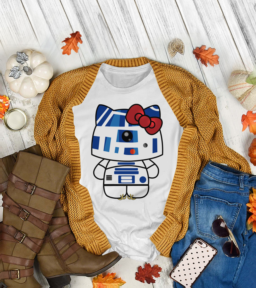 Hello Kitty Star Wars R2D2 Character Fusion with Bow T-Shirt