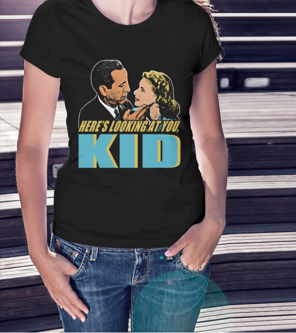Here's Looking At You Kid Casablanca Movie Scene Retro T-Shirt