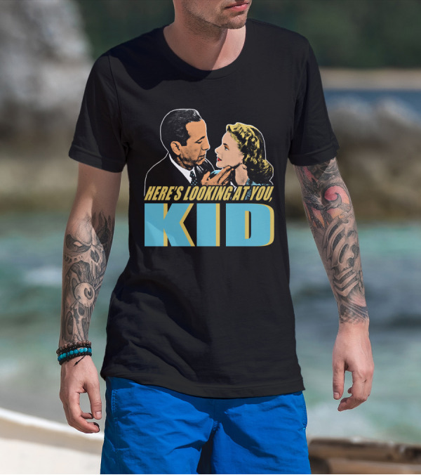 Here's Looking At You Kid Casablanca Movie Scene Retro T-Shirt