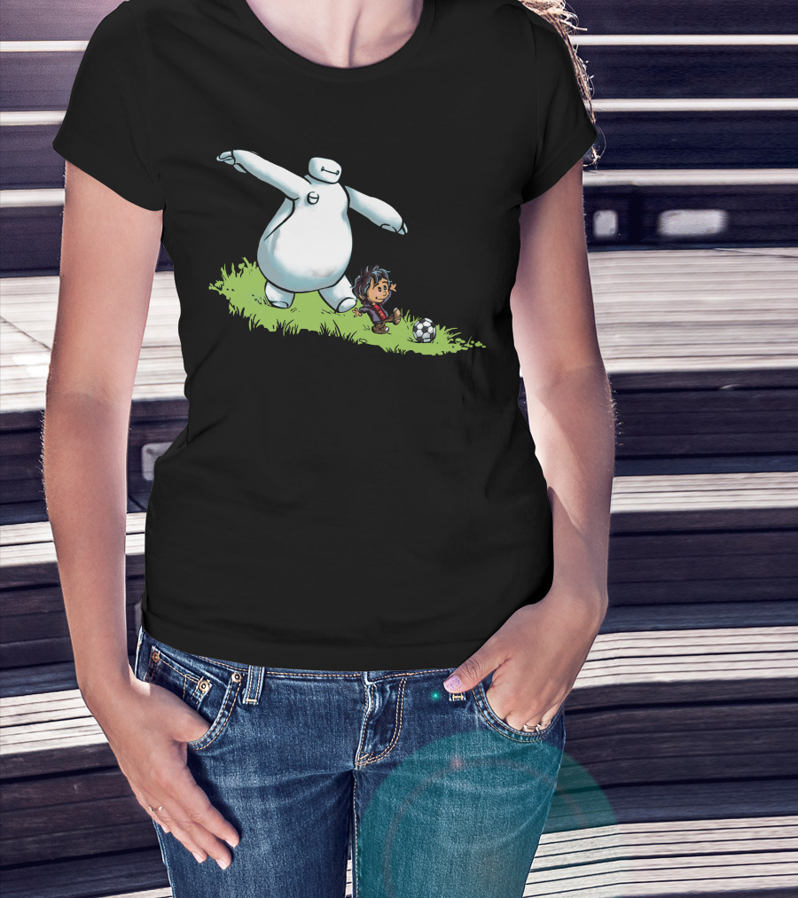 Hiro And Baymax Playing Soccer Big Hero 6 T-Shirt