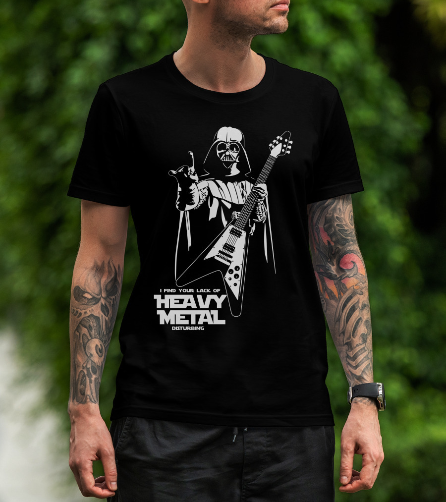 I Find Your Lack Of Heavy Metal Disturbing Star Wars Darth Vader Playing Guitar T-Shirt