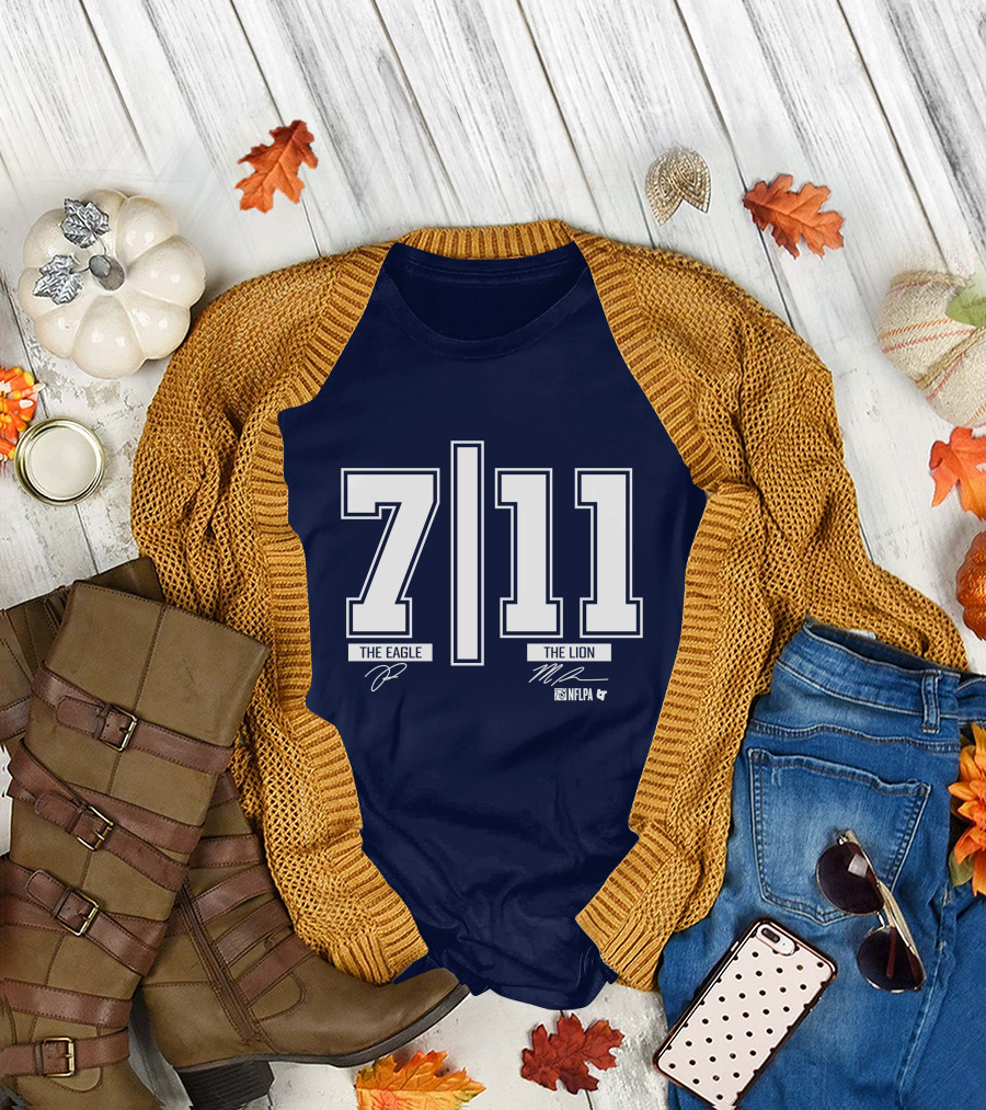 7 11 The Eagle The Lion Trevon Diggs Micah Parsons NFLPA T-Shirt
